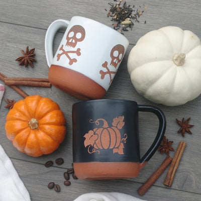 Halloween Mugs in our Farmhouse Style