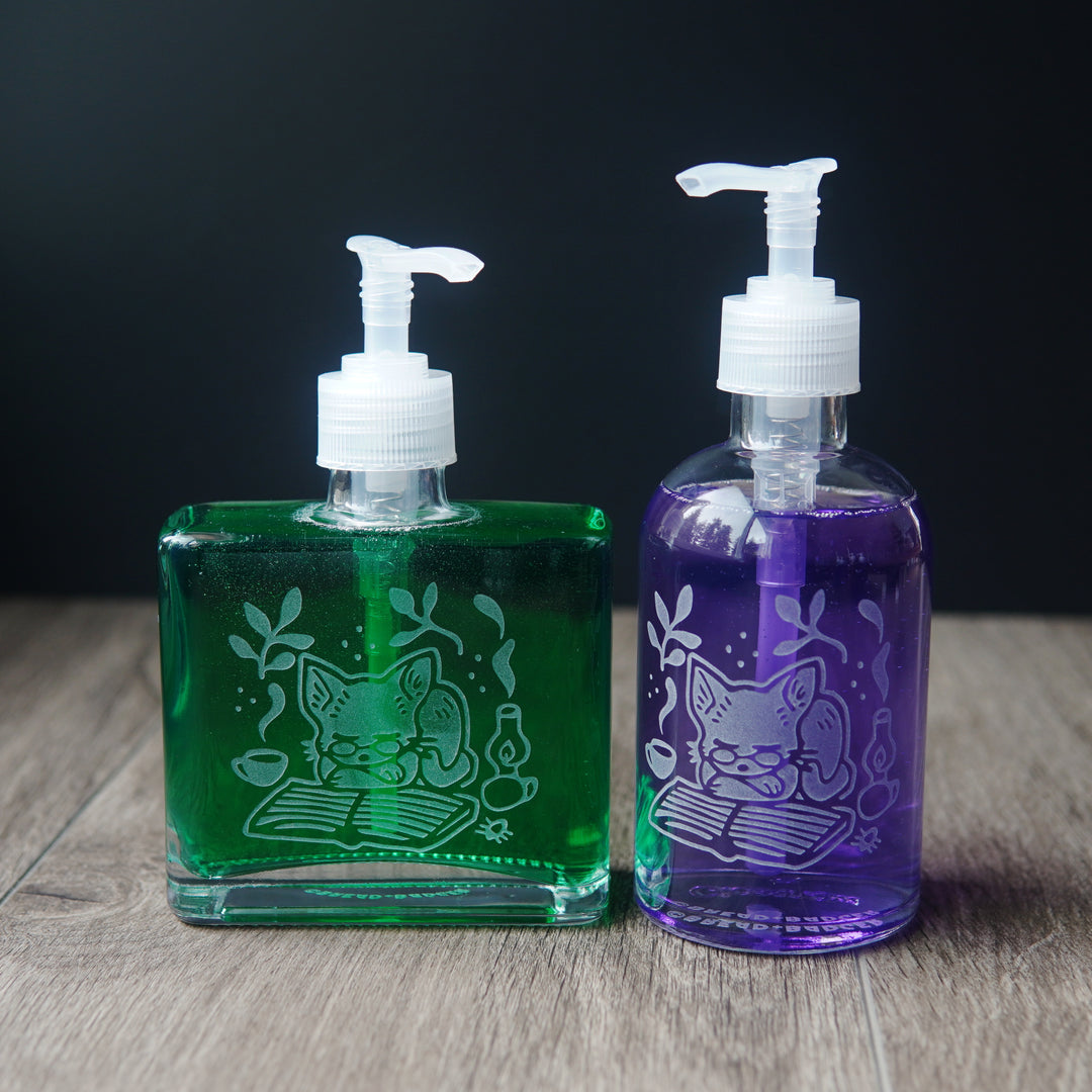 Book Cat Soap Dispenser - Recycled Glass Pump Bottle