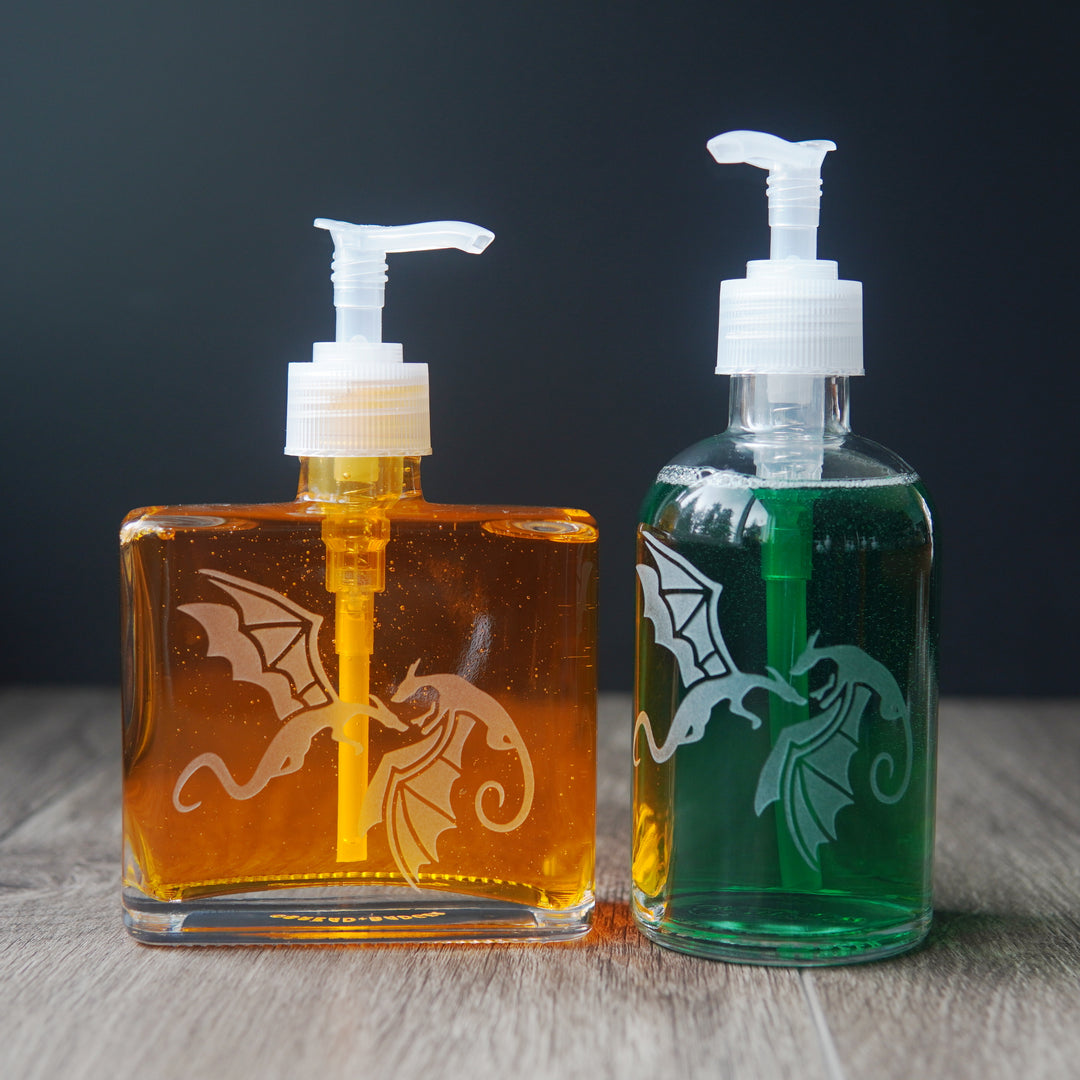 Dragons Soap Dispenser - Recycled Glass Pump Bottle