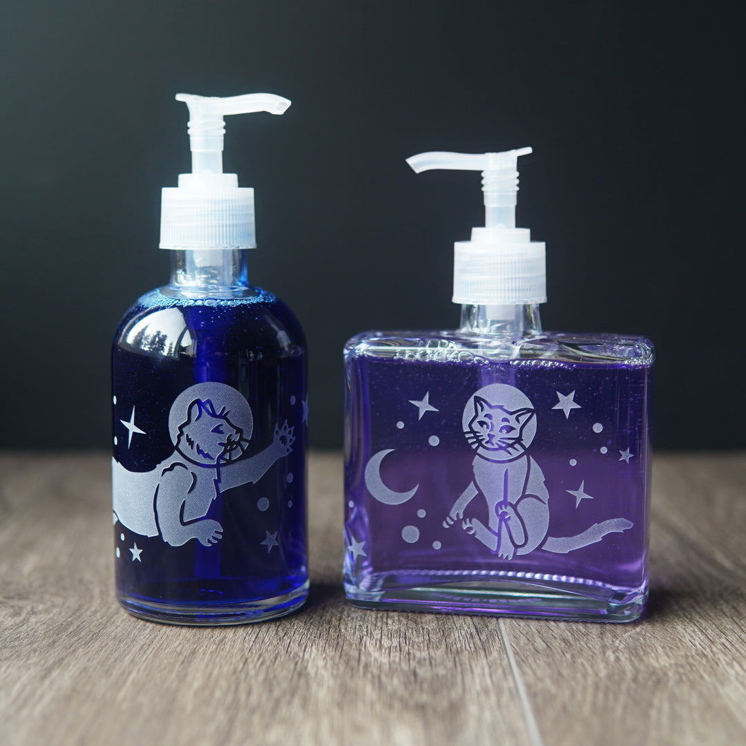 Space Cat Soap Dispenser - Recycled Glass Pump Bottle