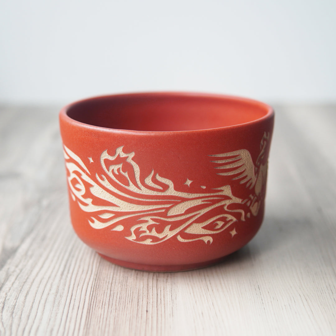 Phoenix Bird Bowl, Farmhouse Style Handmade Pottery