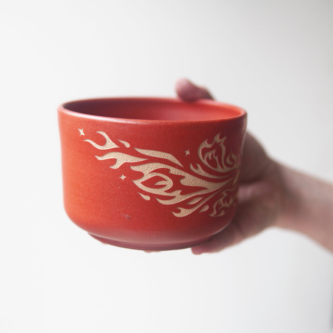 Phoenix Bird Bowl, Farmhouse Style Handmade Pottery