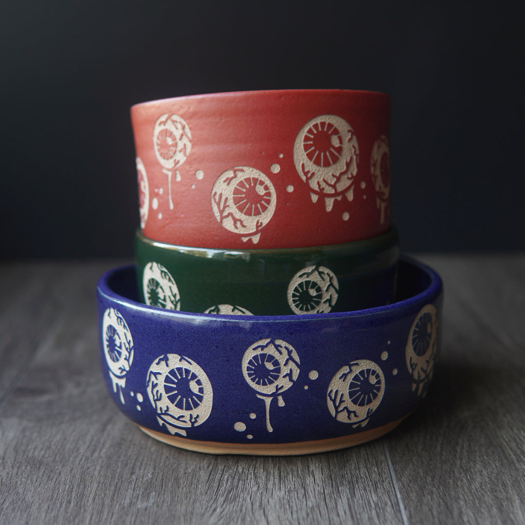 Eyeballs Bowl, Handmade Pottery