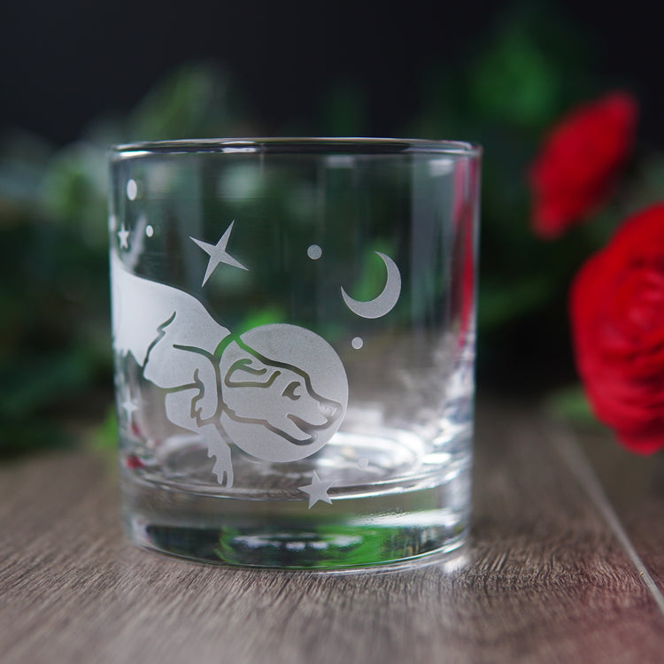 space dog lowball glass