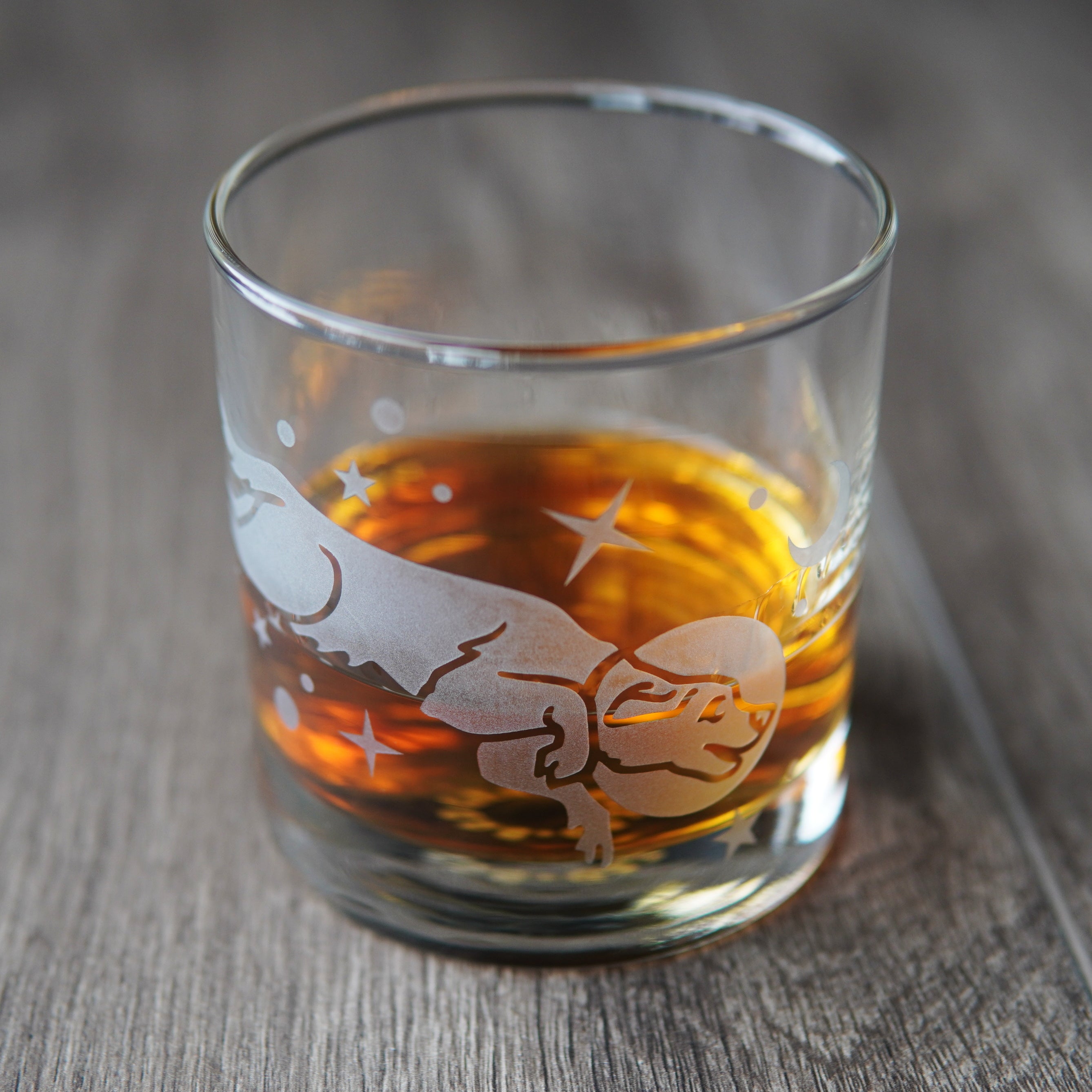 space dog lowball glass