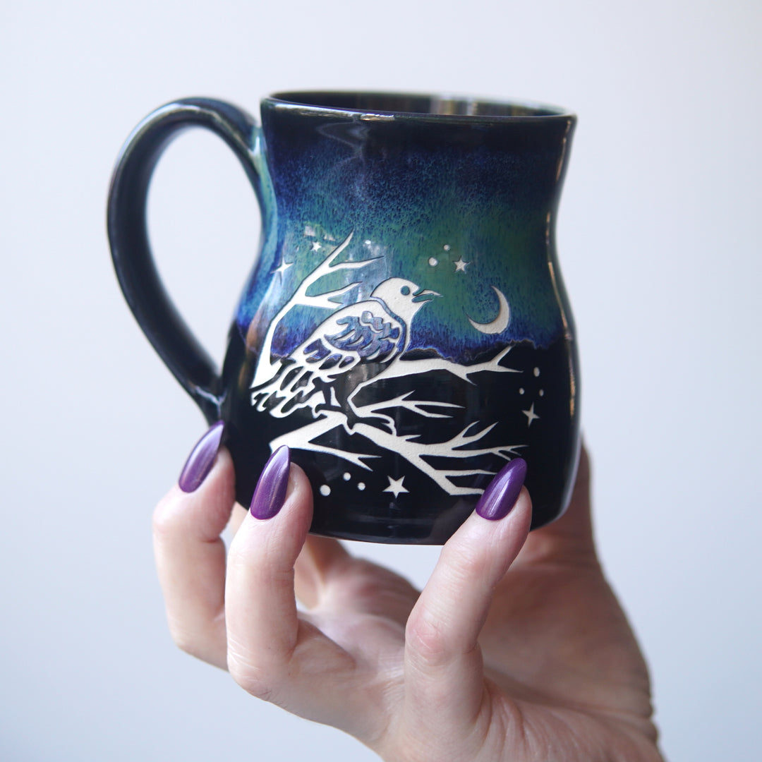 Crow Mug - Hearth Collection Handmade Pottery