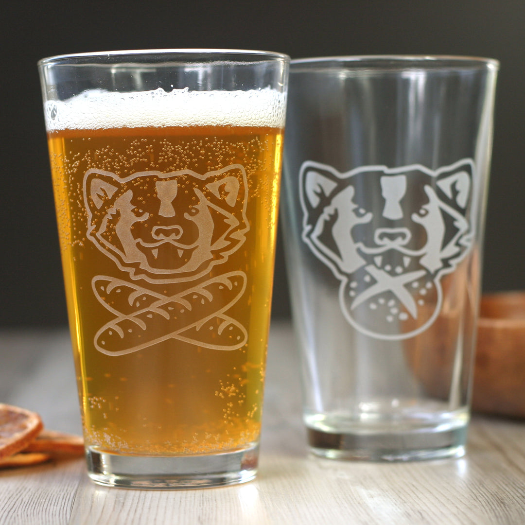 Custom Pint Glass, Etched-to-Order glassware with any stock design