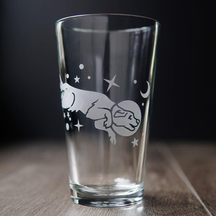 space dog pint glass
