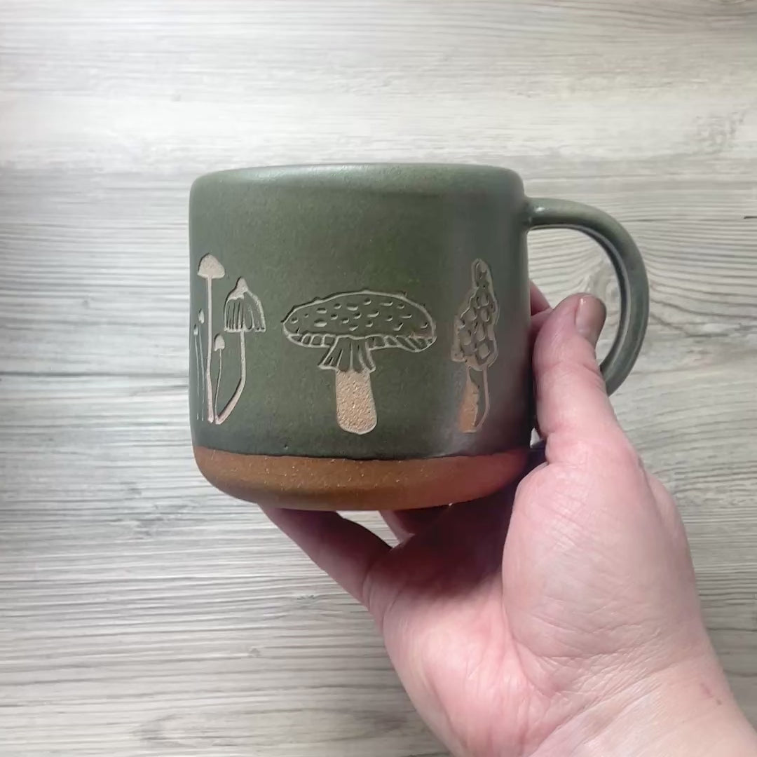 Mushroom Mug, Forest Style Handmade Pottery