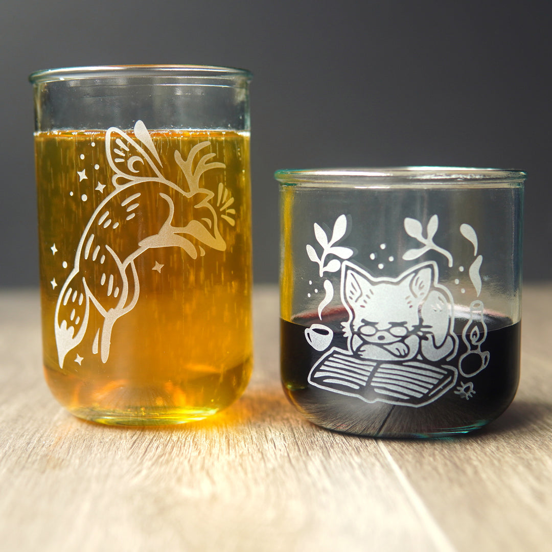 Custom Rustic Recycled Glass Tumbler, Etched-to-Order