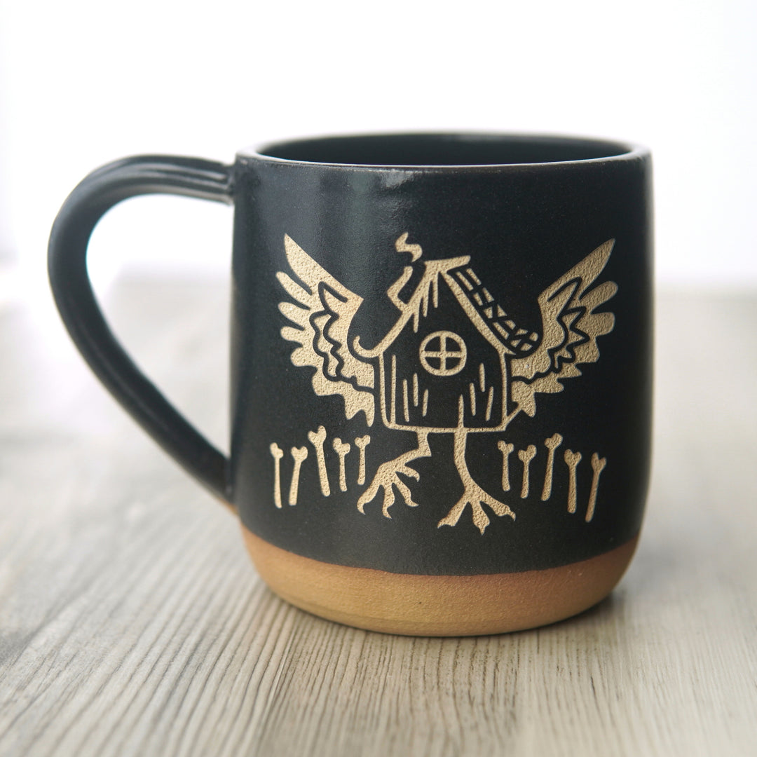Baba Yaga's Hut Mug, Farmhouse Style Handmade Pottery