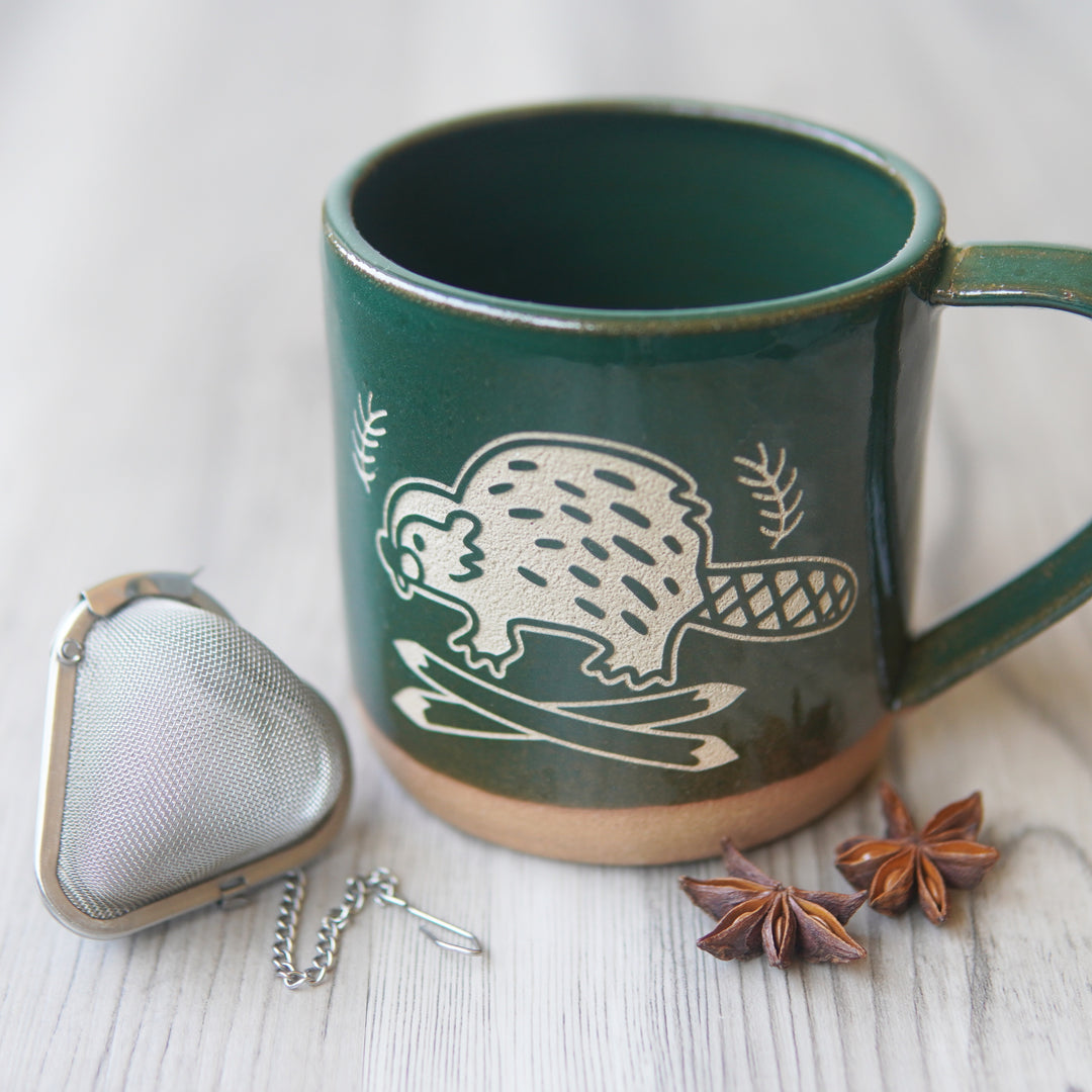 Beaver Mug, Farmhouse Style Handmade Pottery