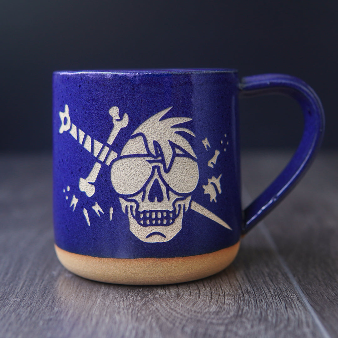 Necromancer Mug - Bone Witch / Knight - Farmhouse Style Handmade Pottery