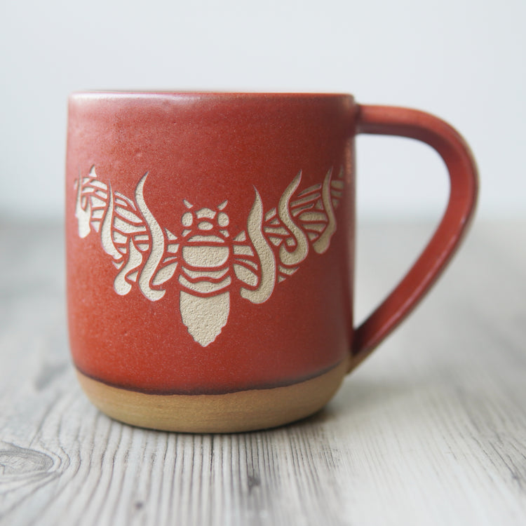 paprika red flaming cicada mug