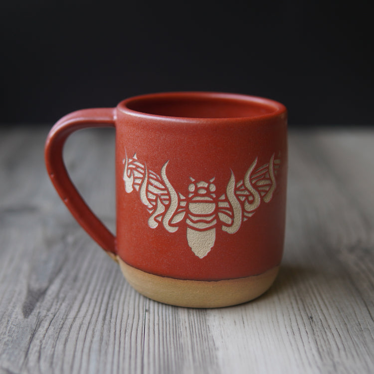paprika red flaming cicada mug