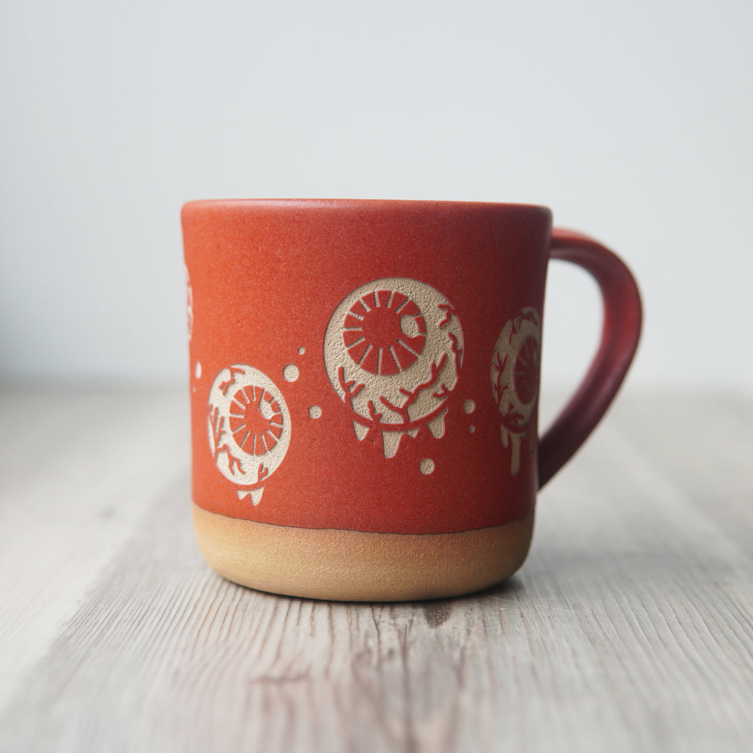 Eyeballs Mug, Farmhouse Style Handmade Pottery