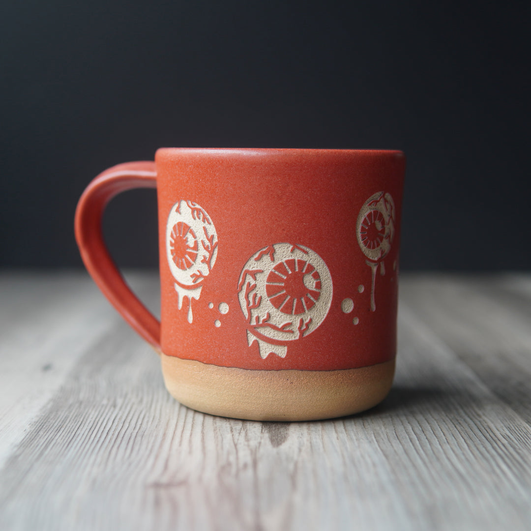 Eyeballs Mug, Farmhouse Style Handmade Pottery