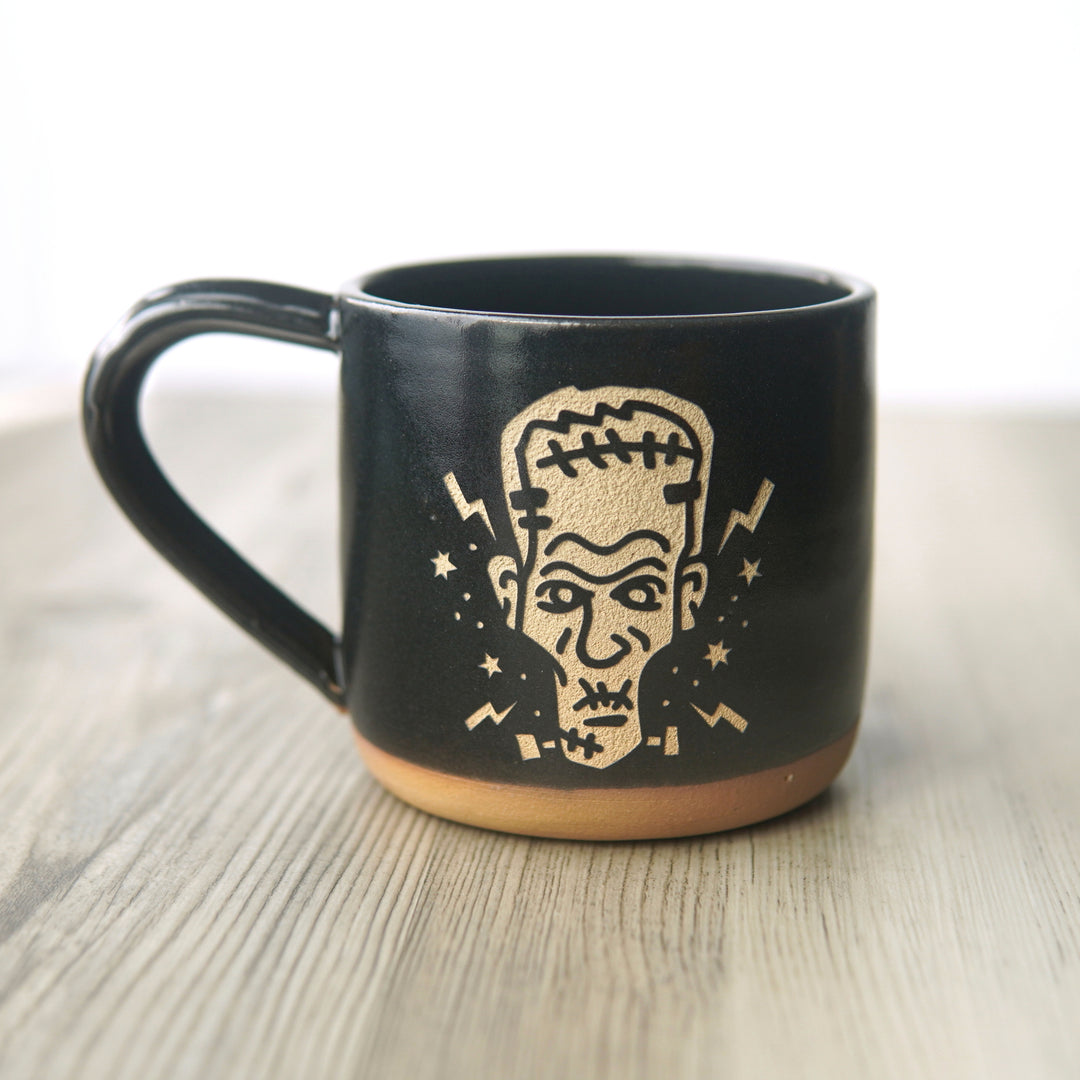 Frankenstein Mug, Farmhouse Style Handmade Pottery