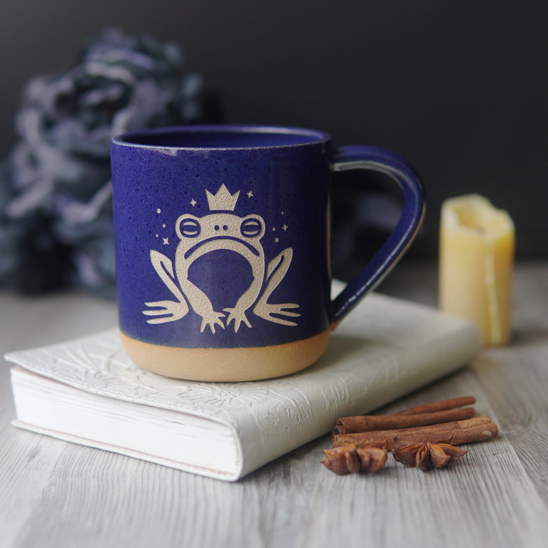 Frog Prince Mug, Farmhouse Style Handmade Pottery