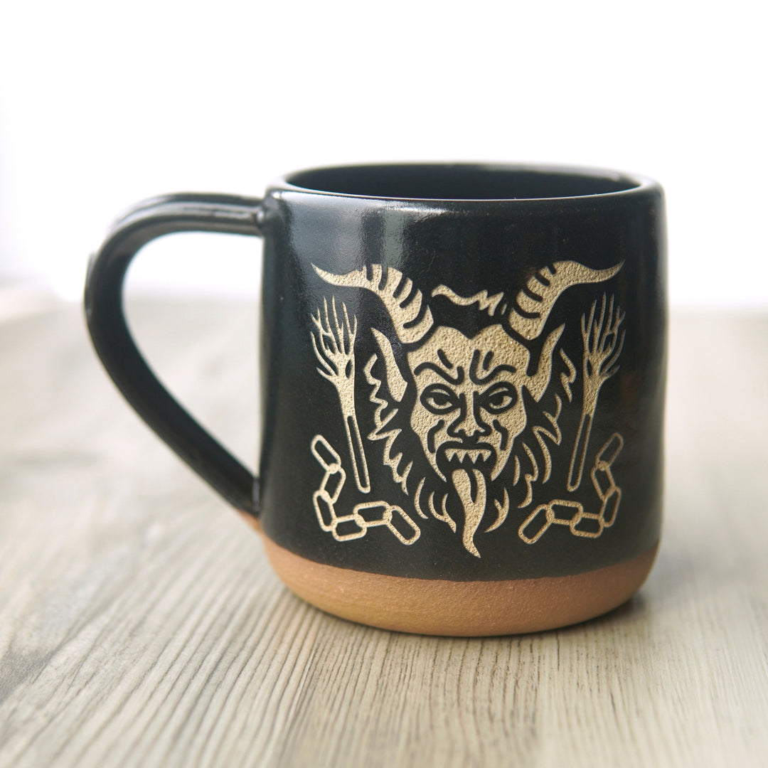 Krampus Mug, Farmhouse Style Handmade Pottery