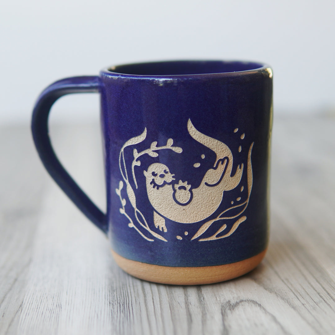 Otter Mug, Farmhouse Style Handmade Pottery