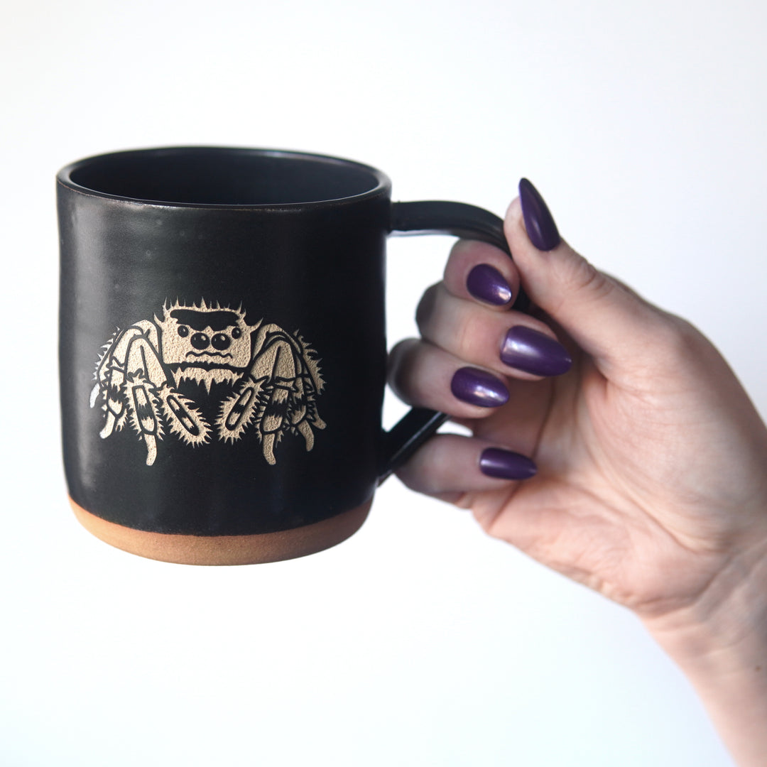 Spider Mug, Farmhouse Style Handmade Pottery