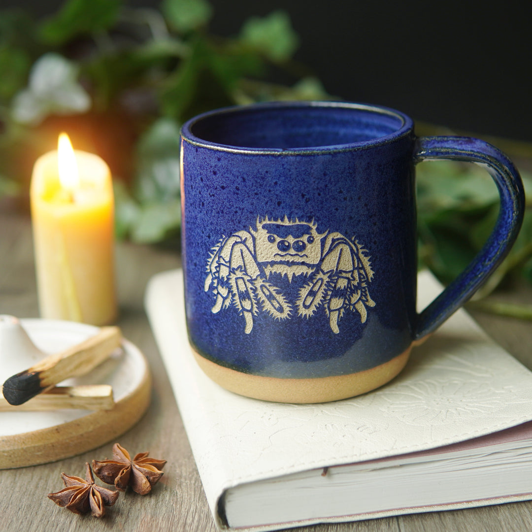 Spider Mug, Farmhouse Style Handmade Pottery