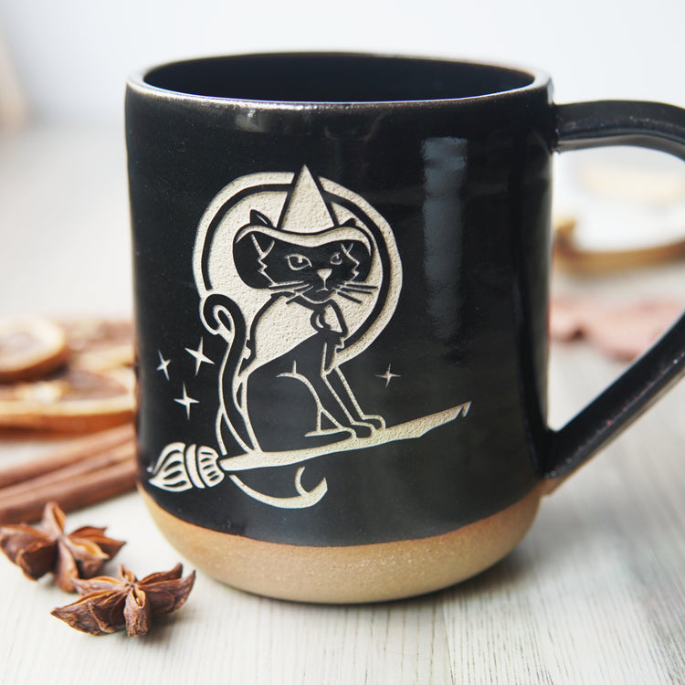 witch cat Halloween mug
