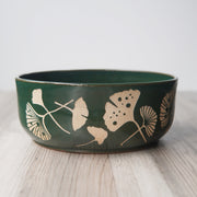 Ginkgo Leaf Bowl, Farmhouse Style Handmade Pottery