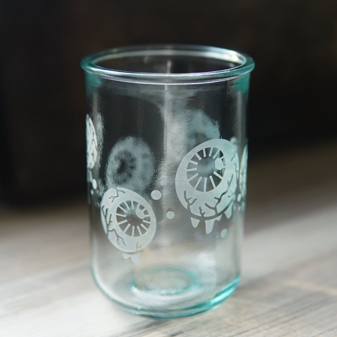 eyeballs tall glass cup