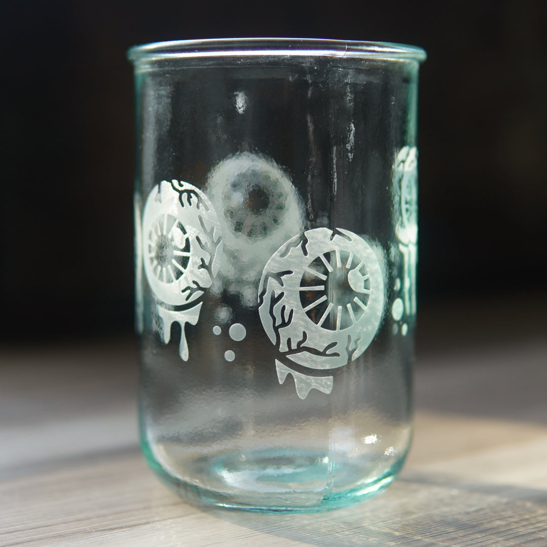 eyeballs tall glass cup