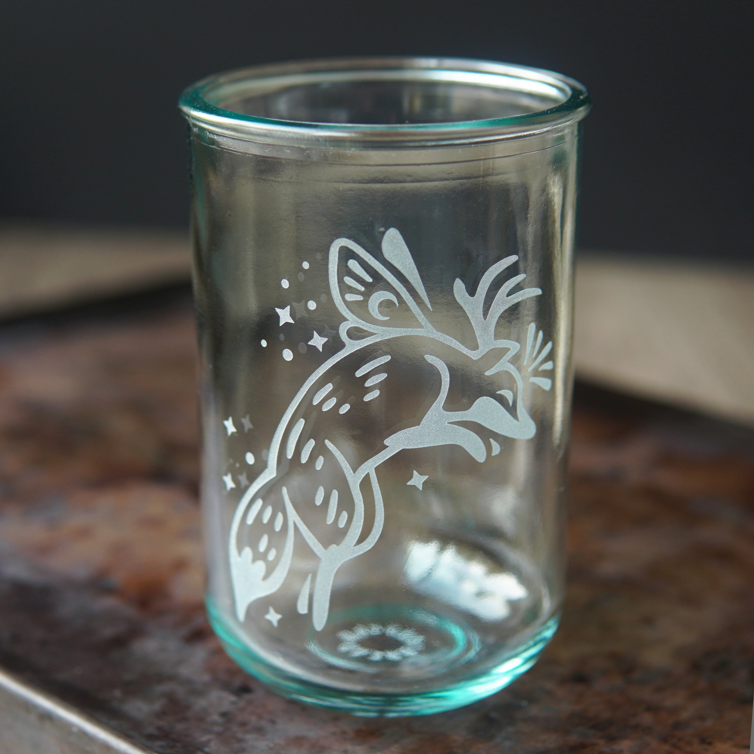 Fox fairy tall glass