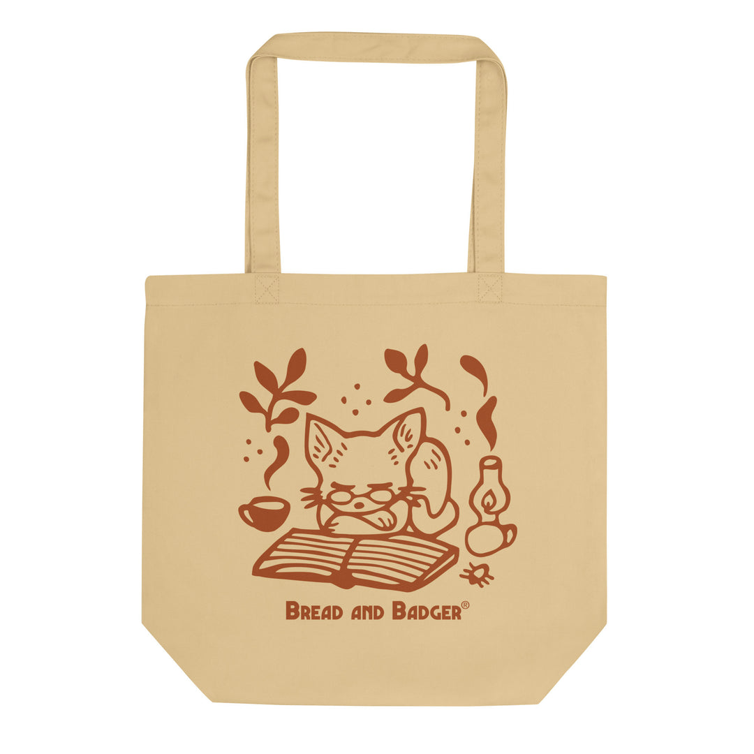 Book Cat Tote Bag - organic cotton