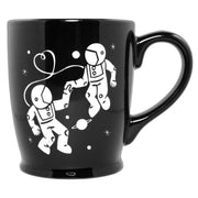 black astronauts in love mug