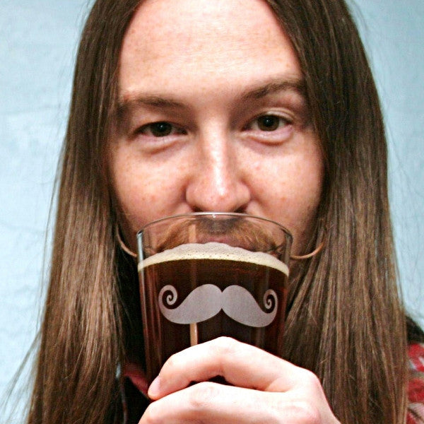 Mustache Pint Glass