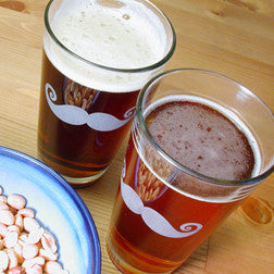 Mustache Pint Glass