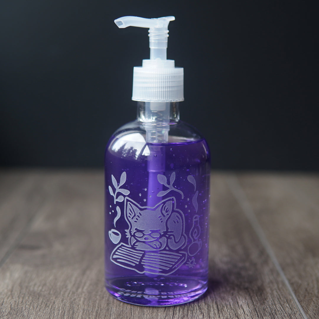 Book Cat Soap Dispenser - Recycled Glass Pump Bottle