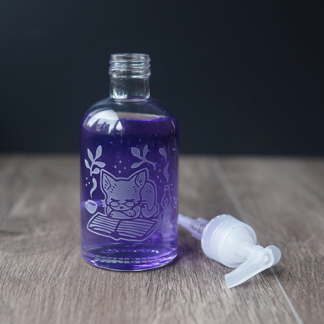 Book Cat Soap Dispenser - Recycled Glass Pump Bottle