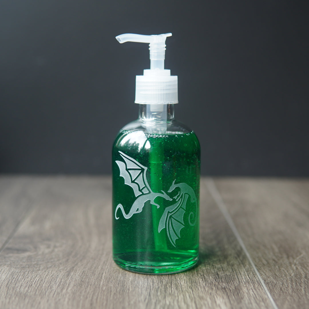 Dragons Soap Dispenser - Recycled Glass Pump Bottle