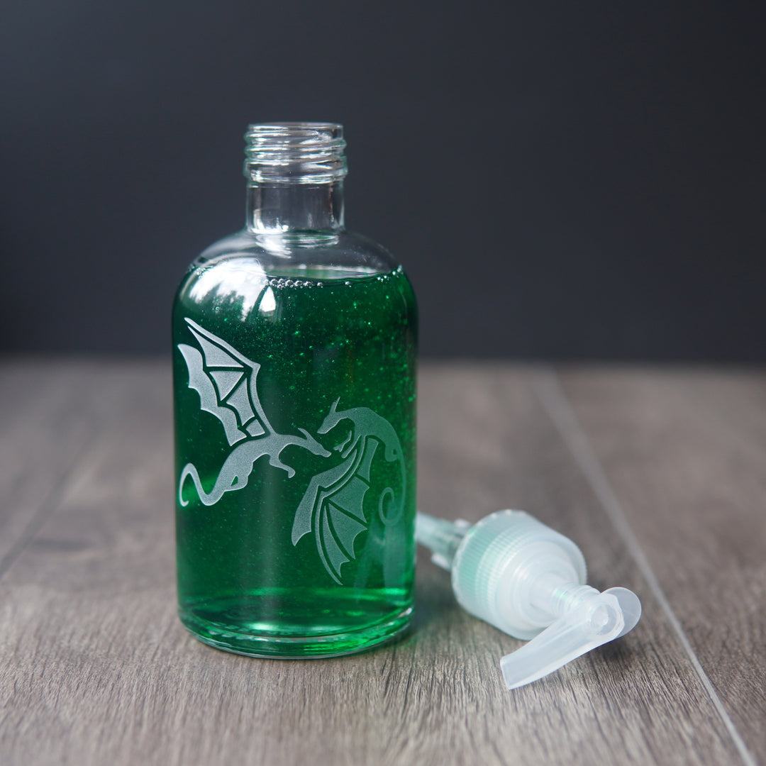 Dragons Soap Dispenser - Recycled Glass Pump Bottle