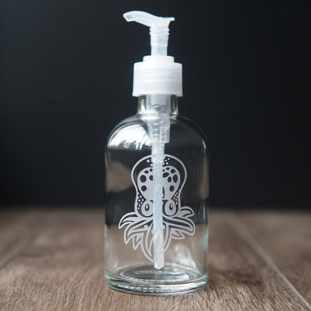 Octopus Soap Dispenser - Recycled Glass Pump Bottle