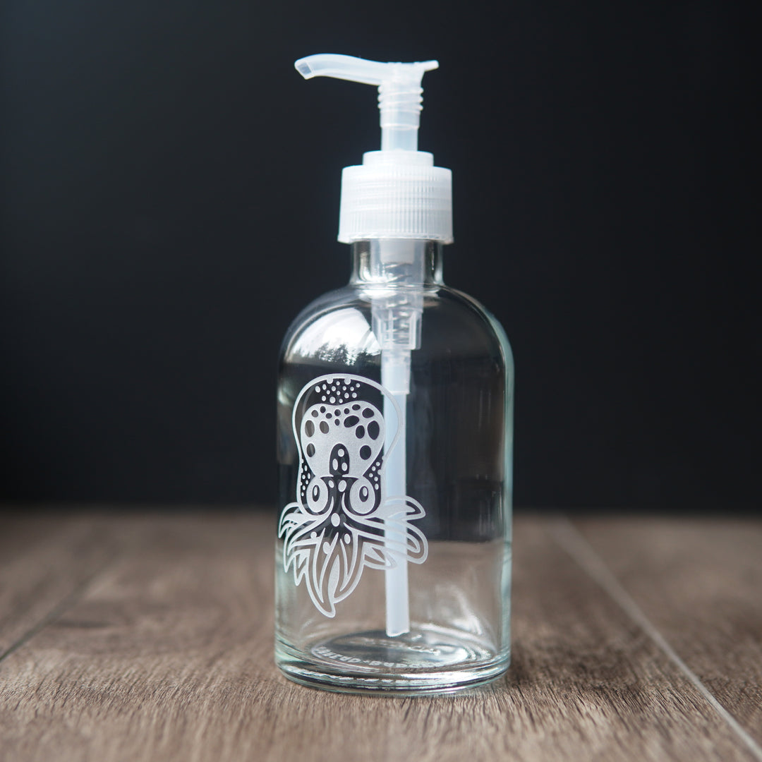 Octopus Soap Dispenser - Recycled Glass Pump Bottle