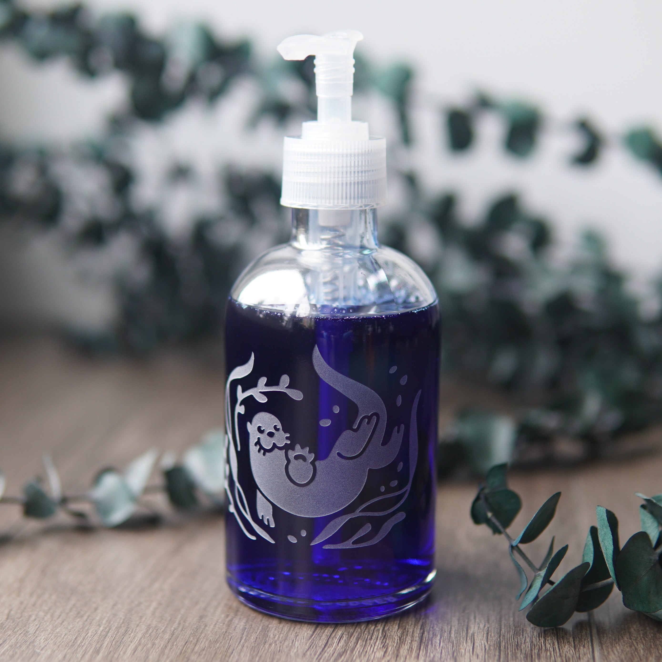 Otter Soap Dispenser - Recycled Glass Pump Bottle – Bread and Badger
