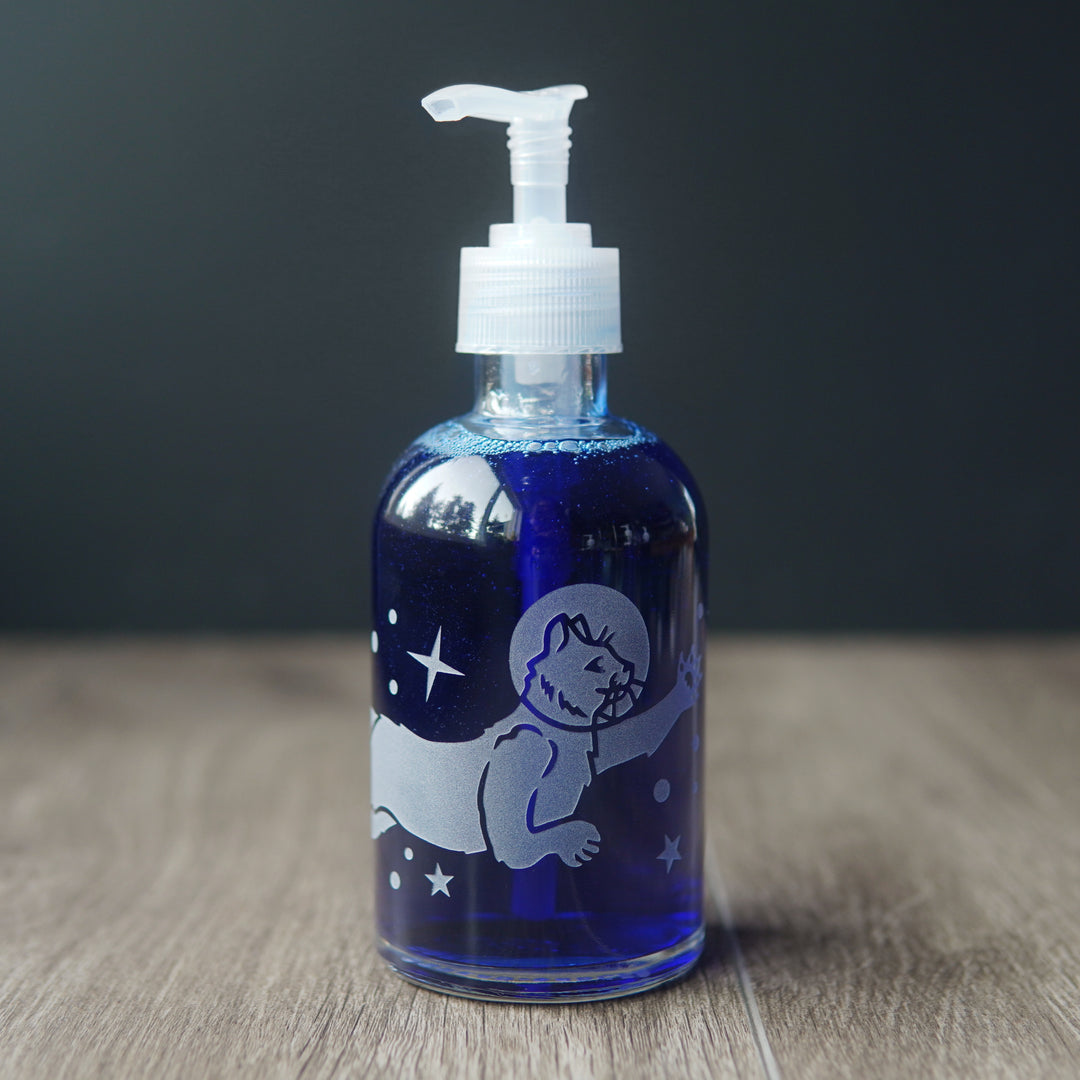 Space Cat Soap Dispenser - Recycled Glass Pump Bottle