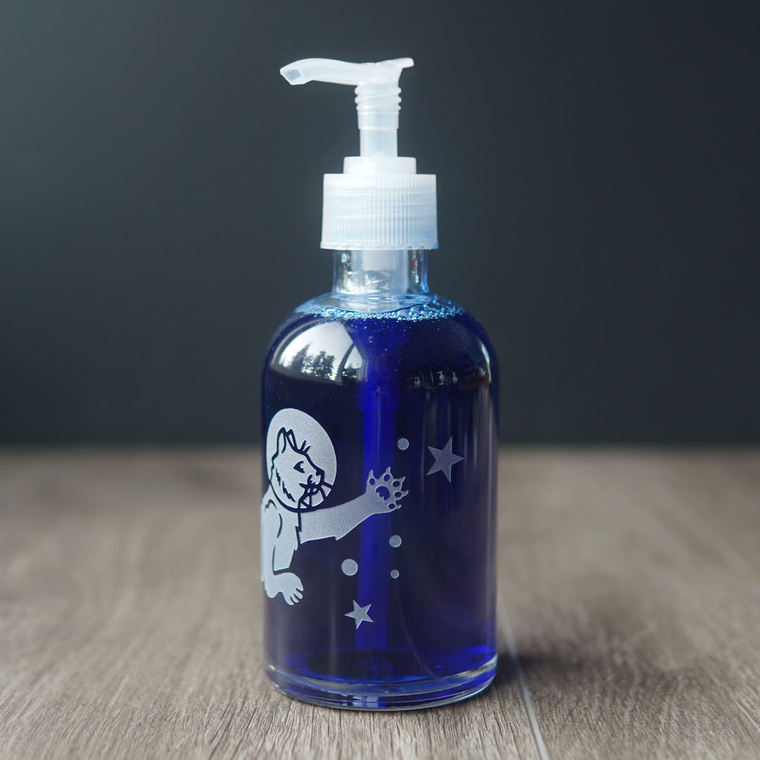 Space Cat Soap Dispenser - Recycled Glass Pump Bottle