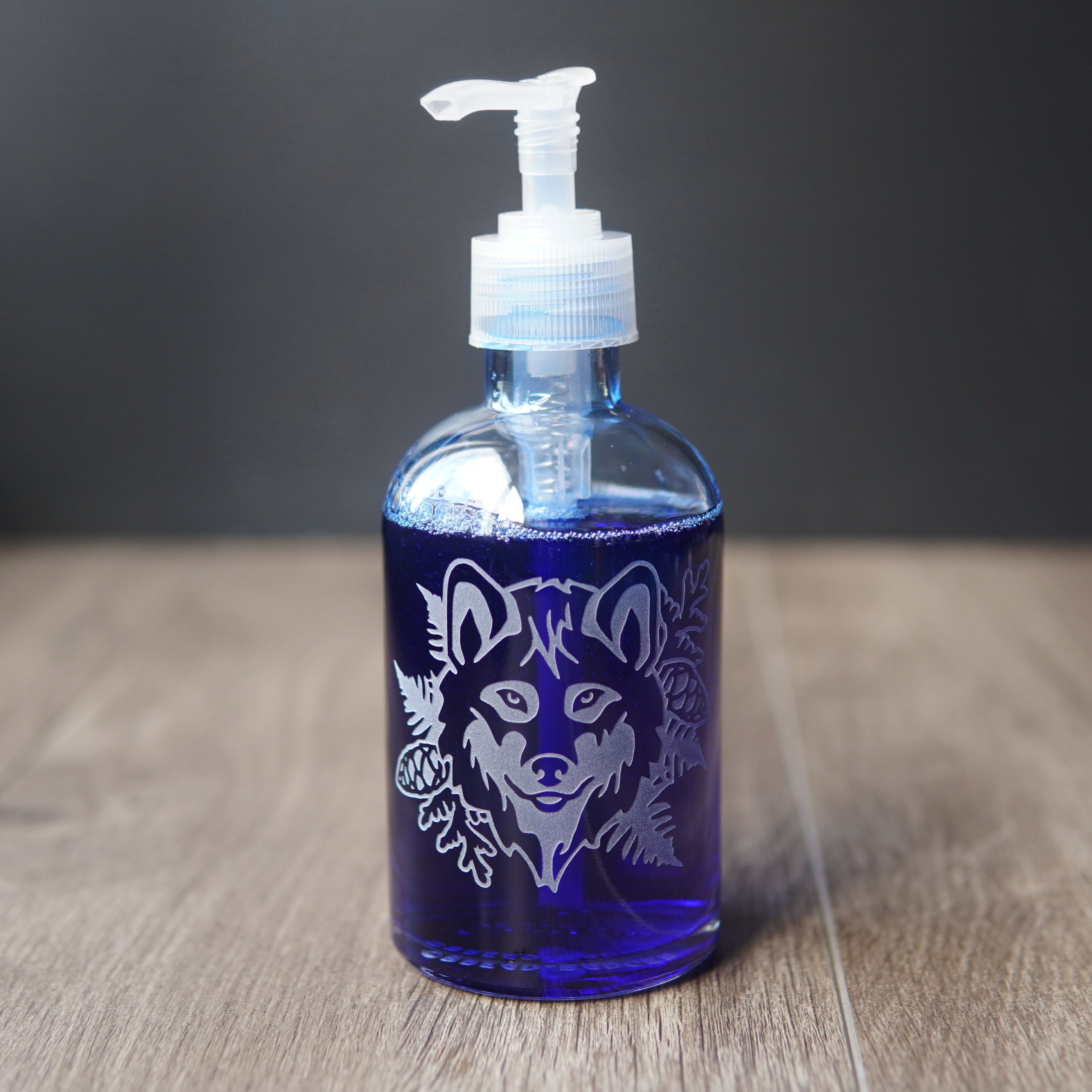 wolf soap dispenser; apothecary (straight-sided) pump bottle