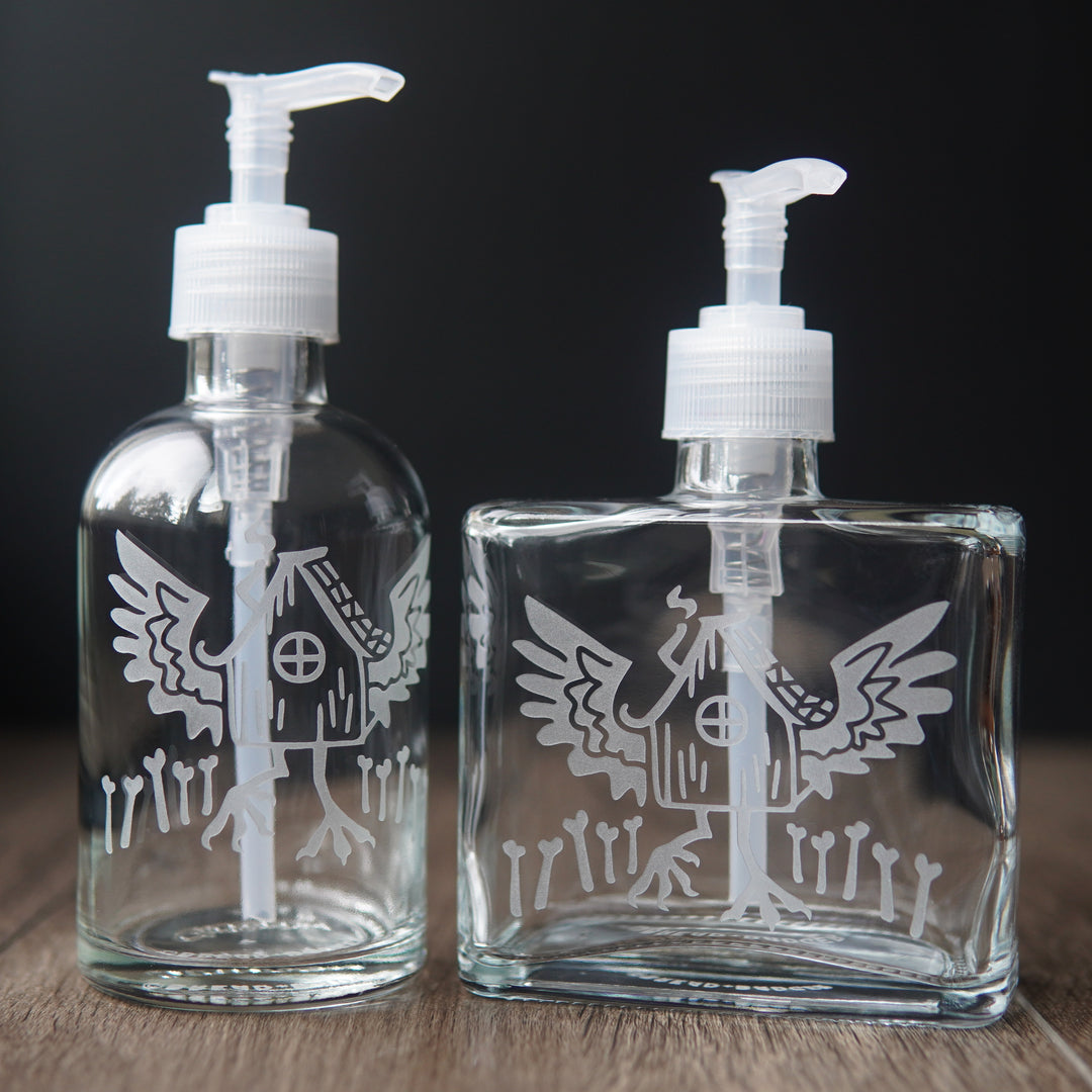 Baba Yaga Soap Dispenser - Recycled Glass Pump Bottle