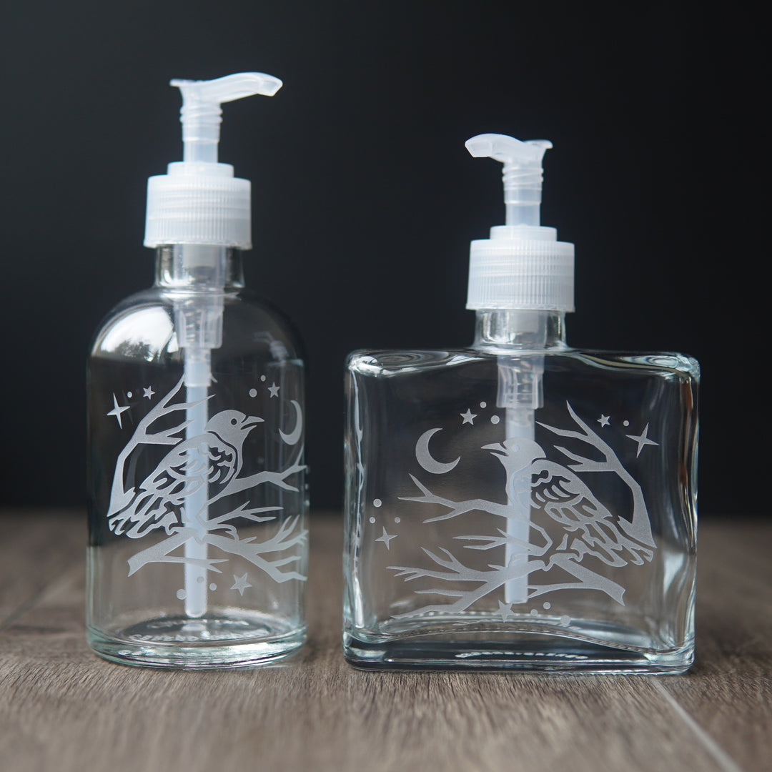 Crow Soap Dispenser - Recycled Glass Pump Bottle