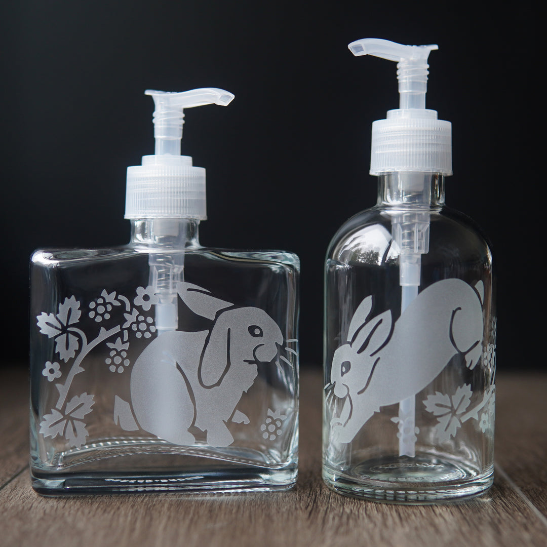 Rabbit Soap Dispenser - Recycled Glass Pump Bottle