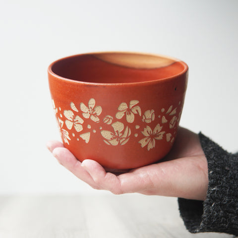 Cherry Blossom Bowl, Farmhouse Style Handmade Pottery